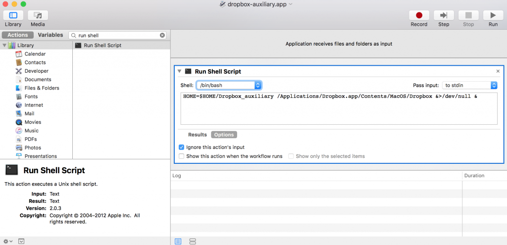 logout of dropbox on mac app