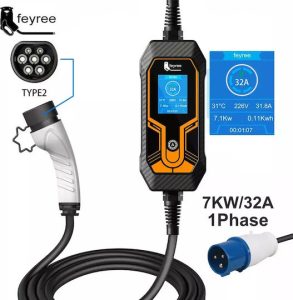 Portable EV Charger with Type 2 Cable